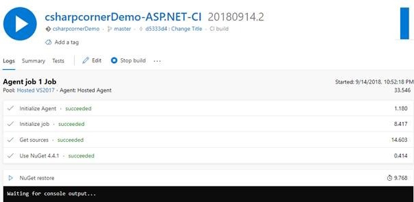 Build details & logs